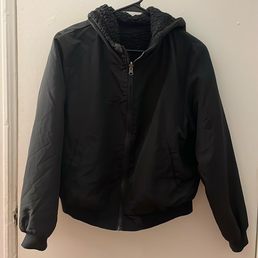 Black convertible bomber jacket, size S